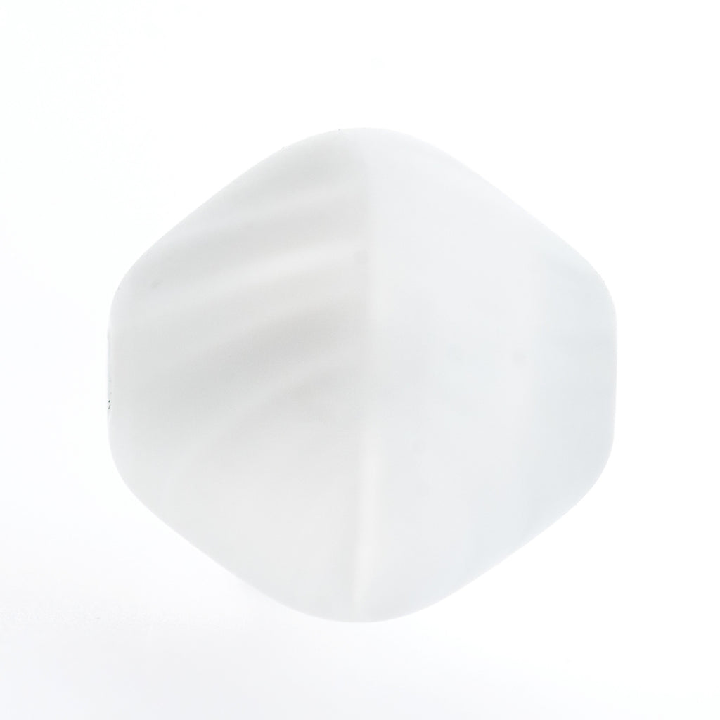 9MM White Glass Pyramid Bead (36 pieces)