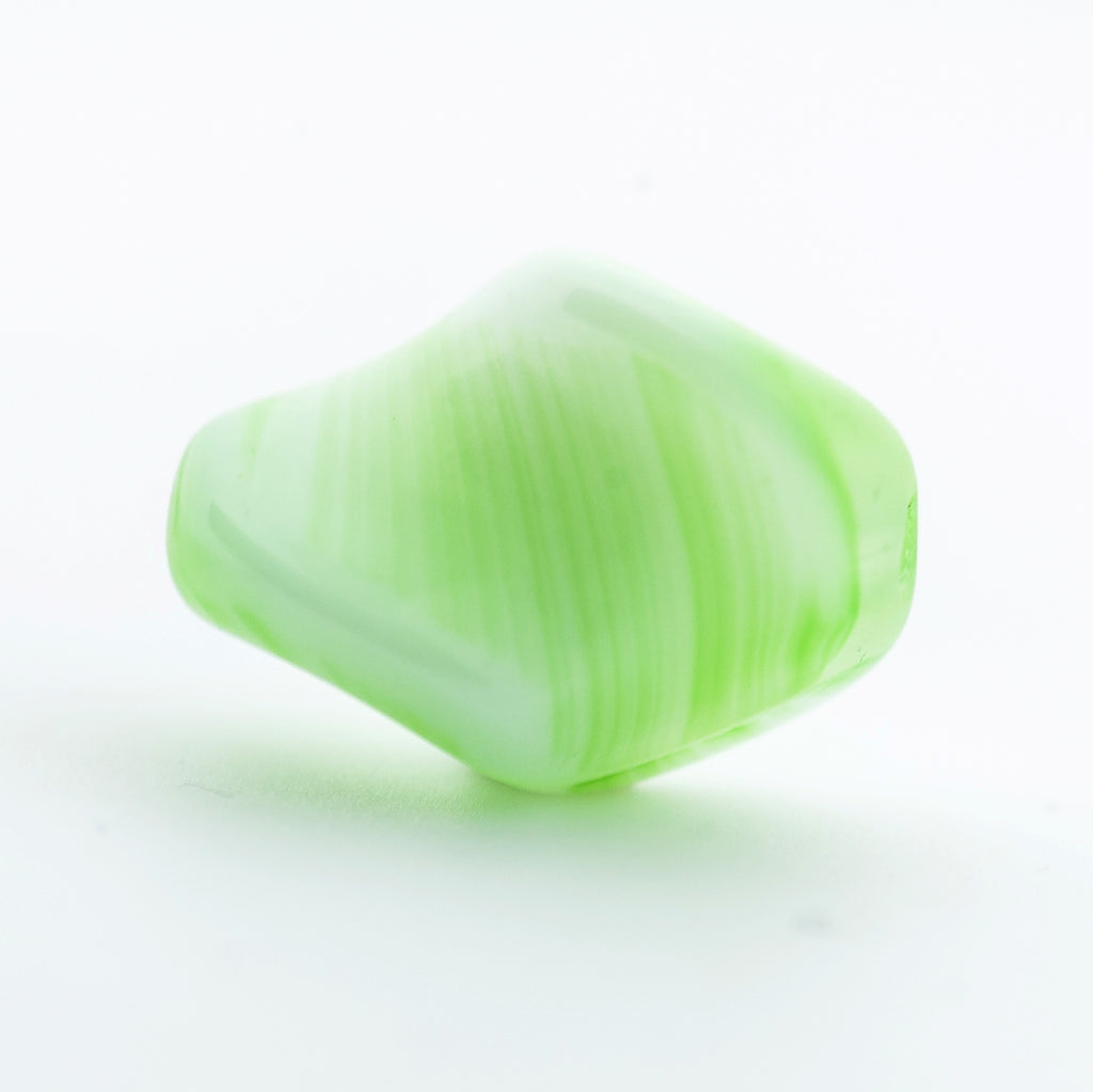 12X9MM Green Glass Twist Bead (72 pieces)