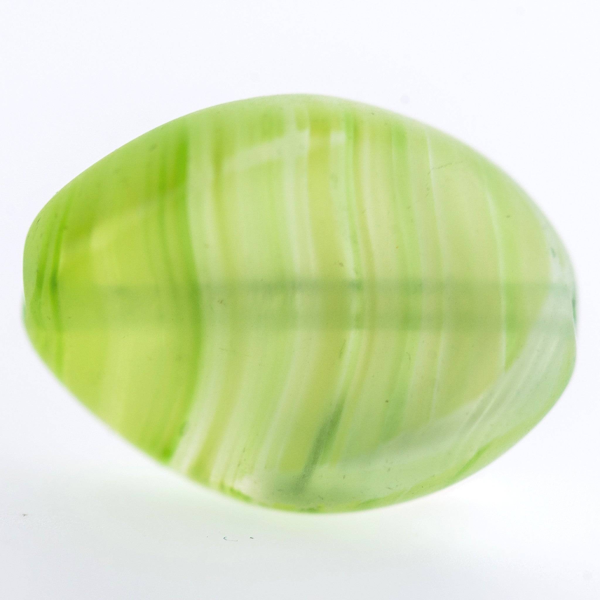 14X10MM Green Quartz Glass Oval Bead (36 pieces)