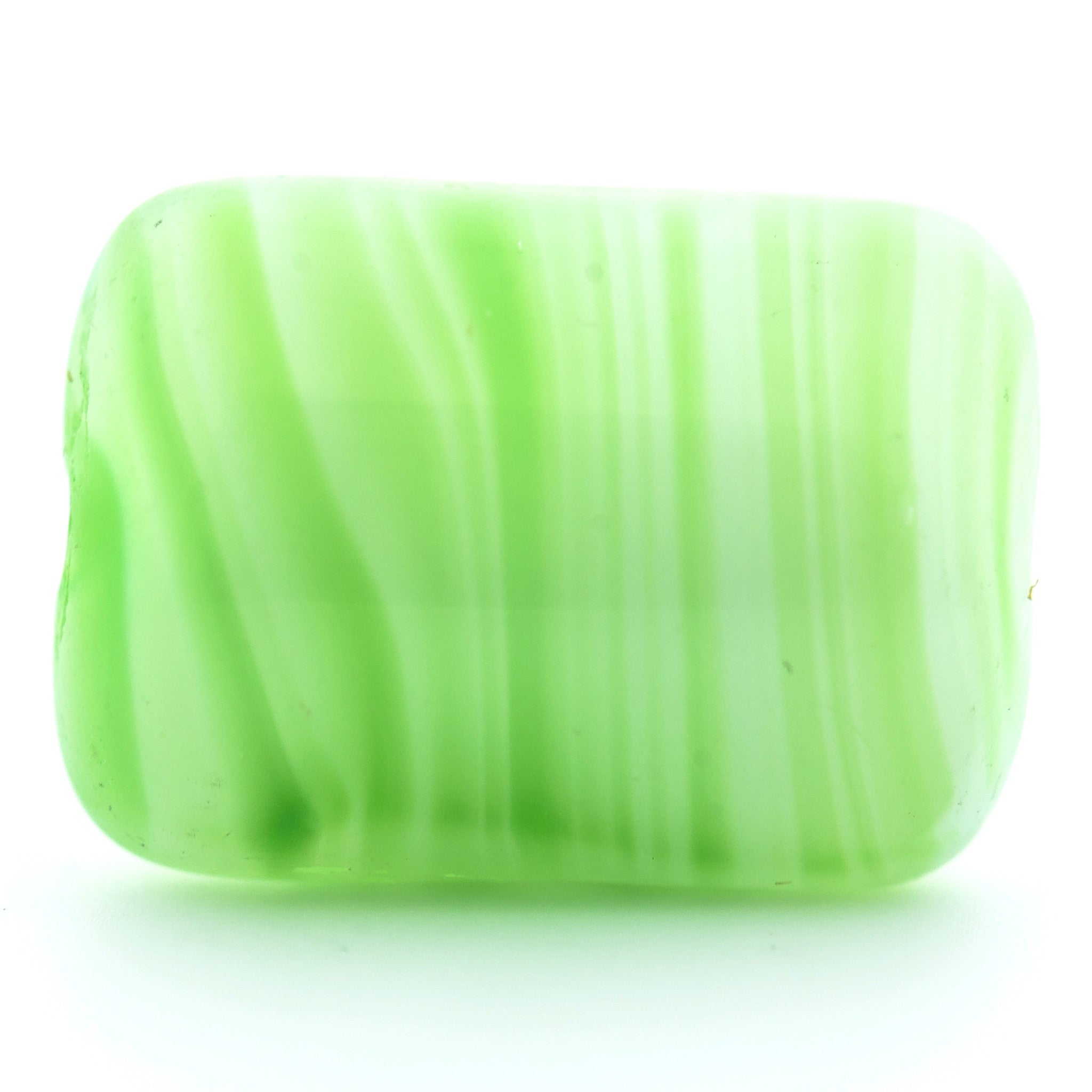 14X10MM Green Glass Rectangle Bead (36 pieces)