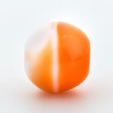 6MM White/Orange Glass Beads (144 pieces)