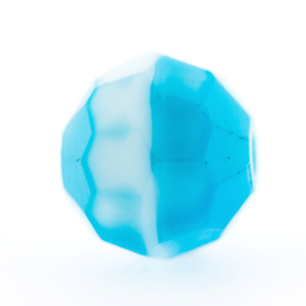 8MM Aqua Faceted Glass Bead (72 pieces)