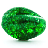 Emerald Green Glass Crackel Bead (12 pieces)