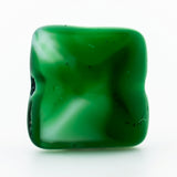 8MM Green/Wht Glass Square Bead (72 pieces)