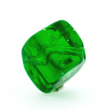 6MM Emerald Green Crackle Glass Cube Bead (144 pieces)