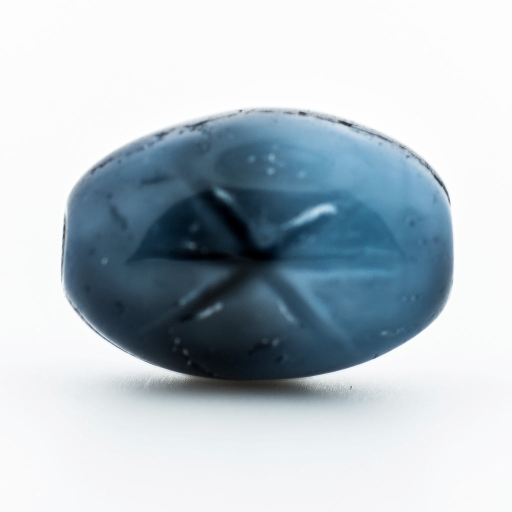 Blue Glass Fancy Oval Bead (36 pieces)