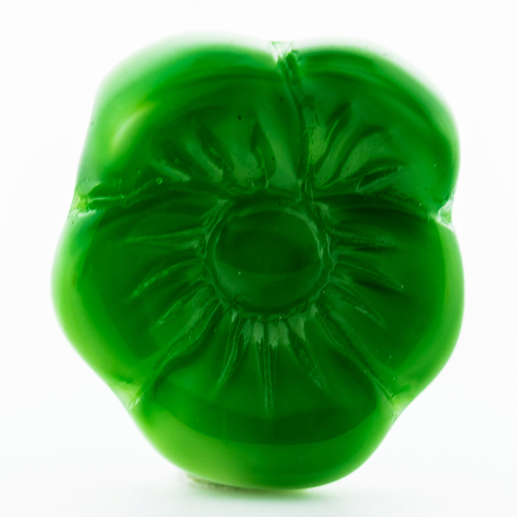 12X14MM Green Glass Flower Drop (36 pieces)