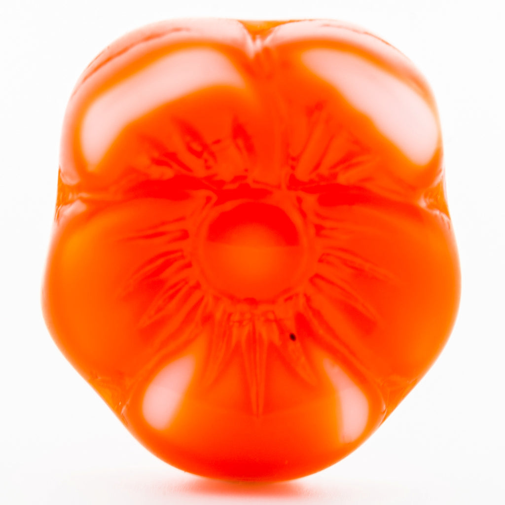 12X14MM Orange Glass Flower Drop (36 pieces)