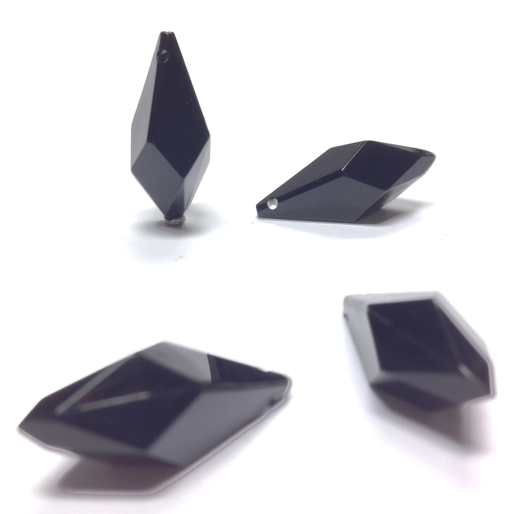 26X11MM Black Faceted Pointed Drop (36 pieces)
