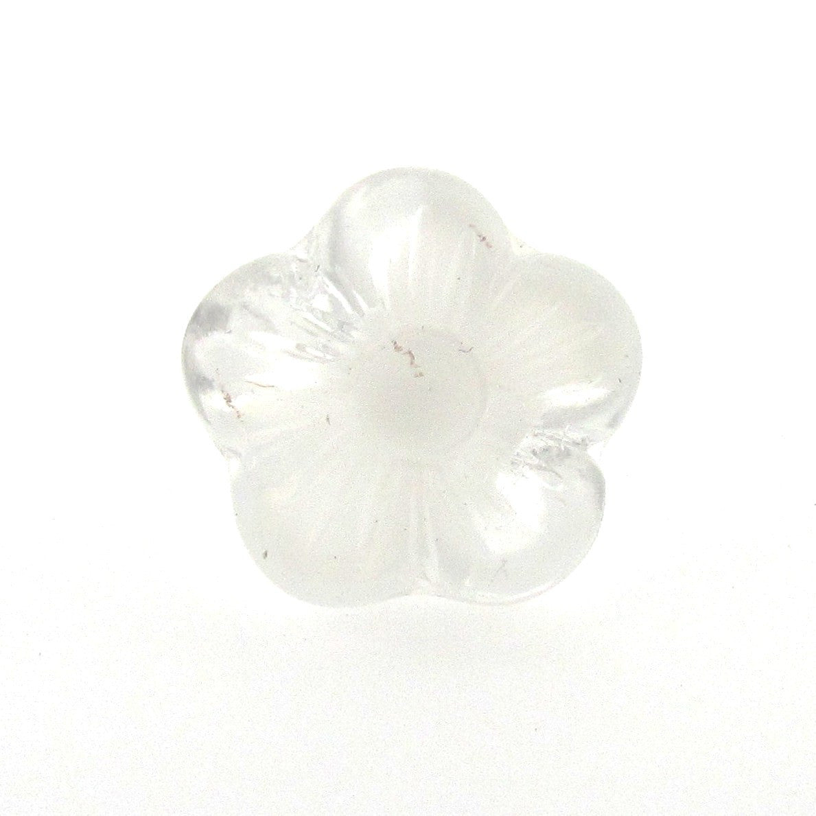 White Givre Glass Flower Bead (36 pieces)