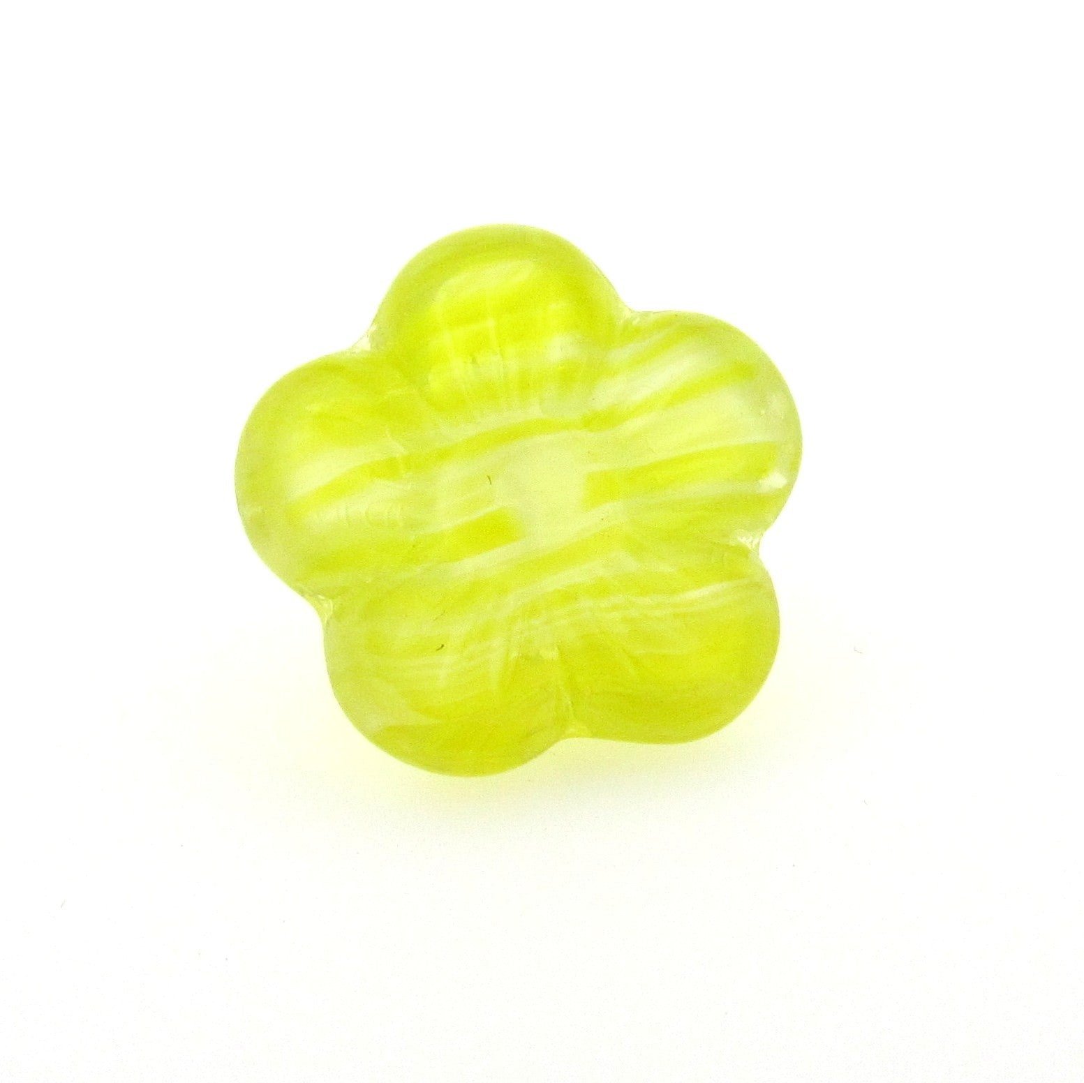 Yellow Givre Glass Flower Bead (36 pieces)