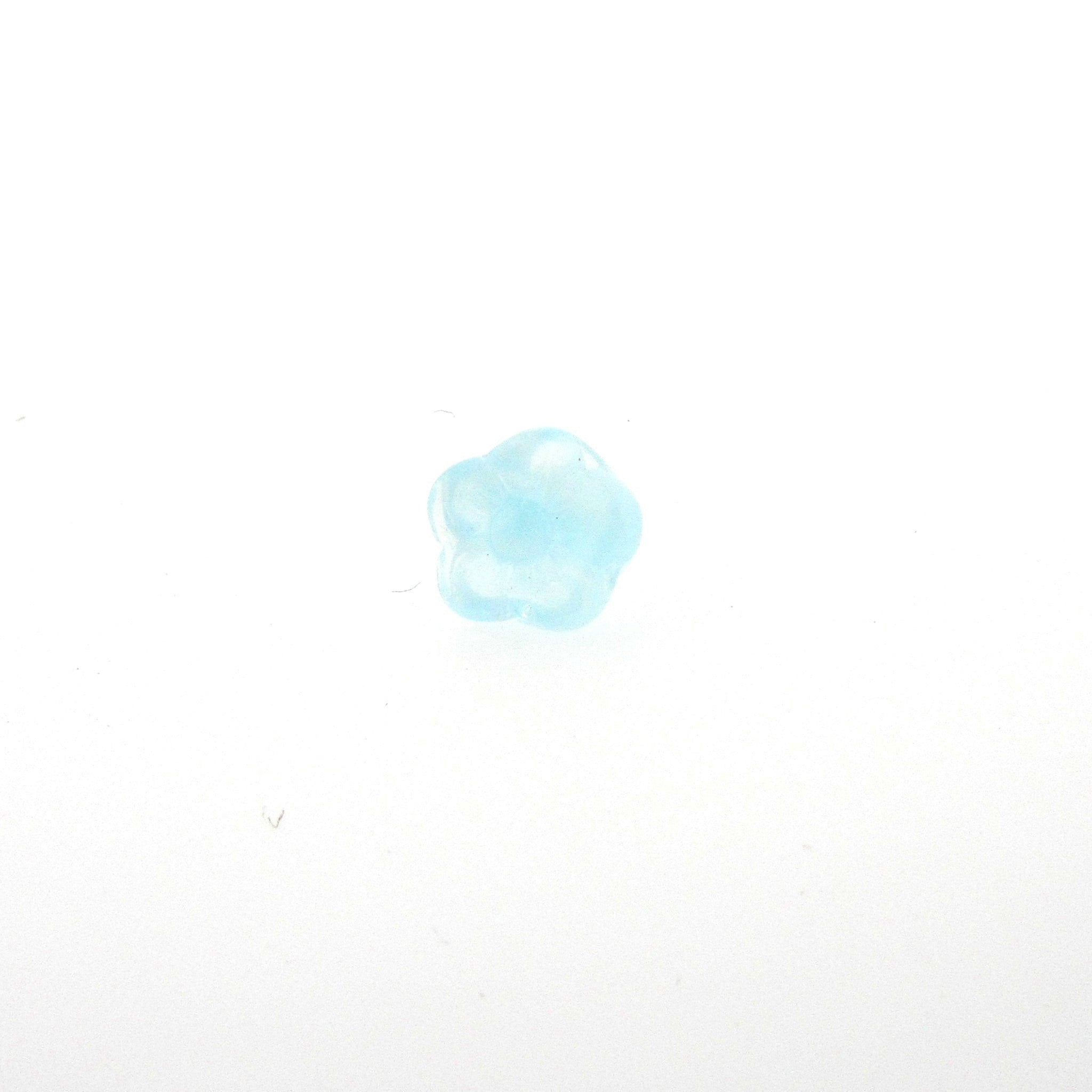 Aqua Givre Glass Flower Bead (100 pieces)