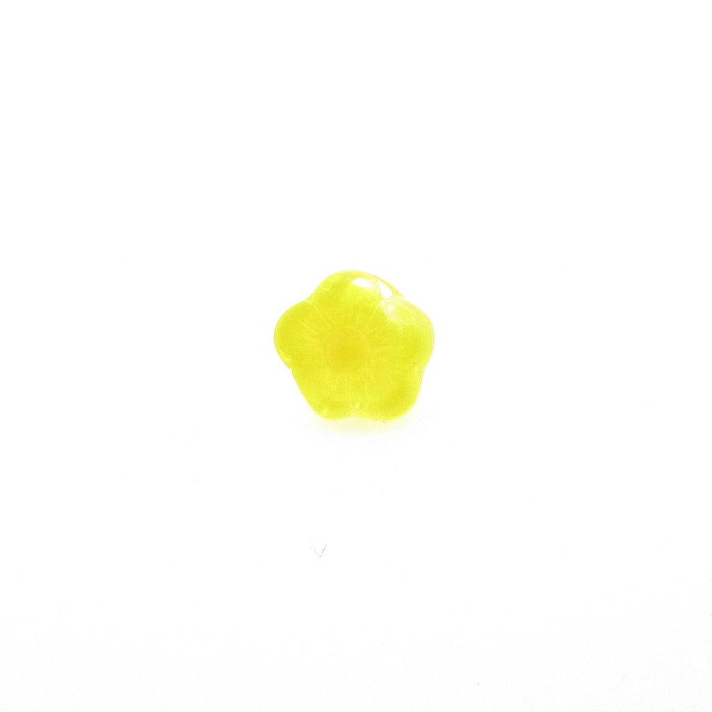 Yellow Givre Glass Flower Bead (100 pieces)