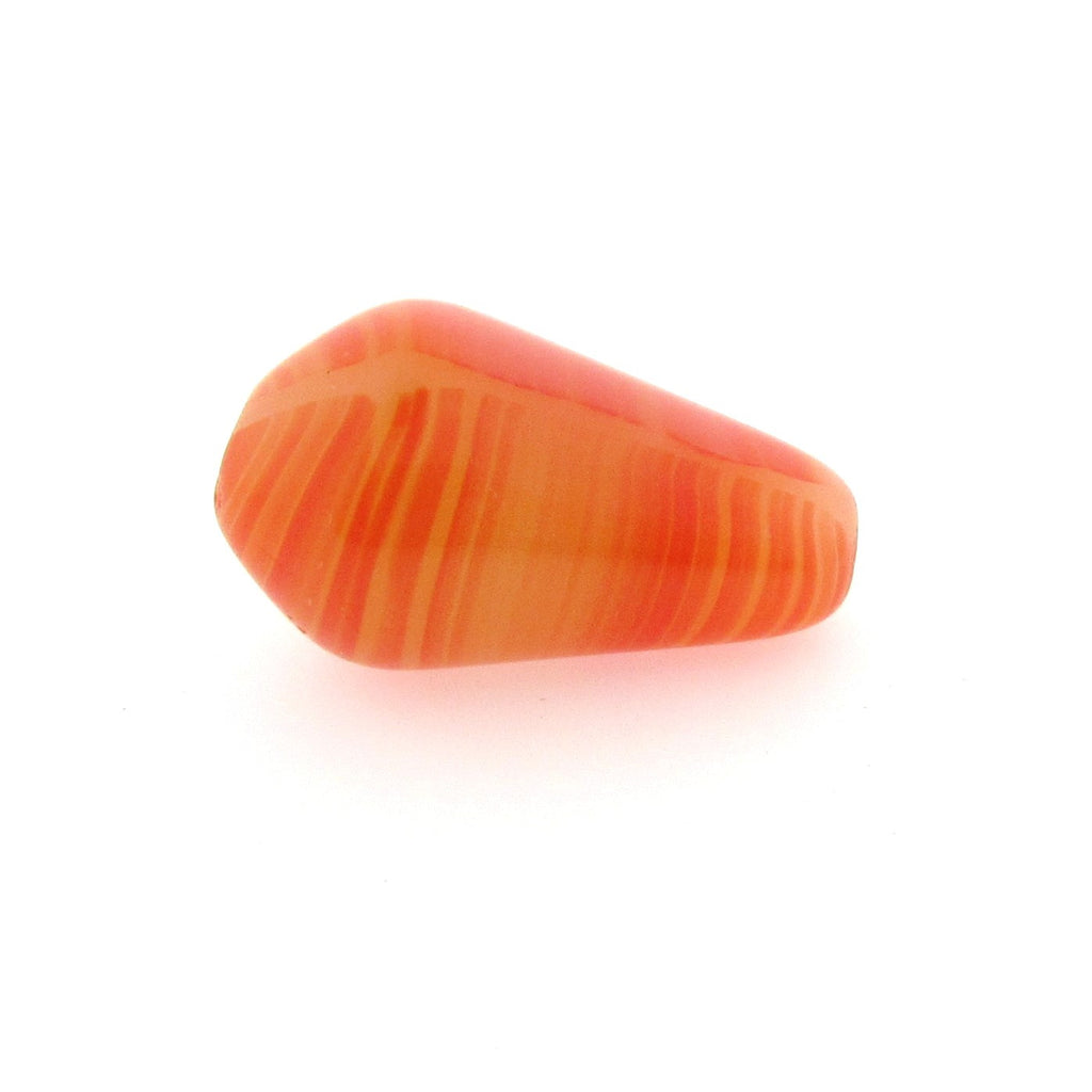 17X10MM Orange Glass Pear Bead (36 pieces)