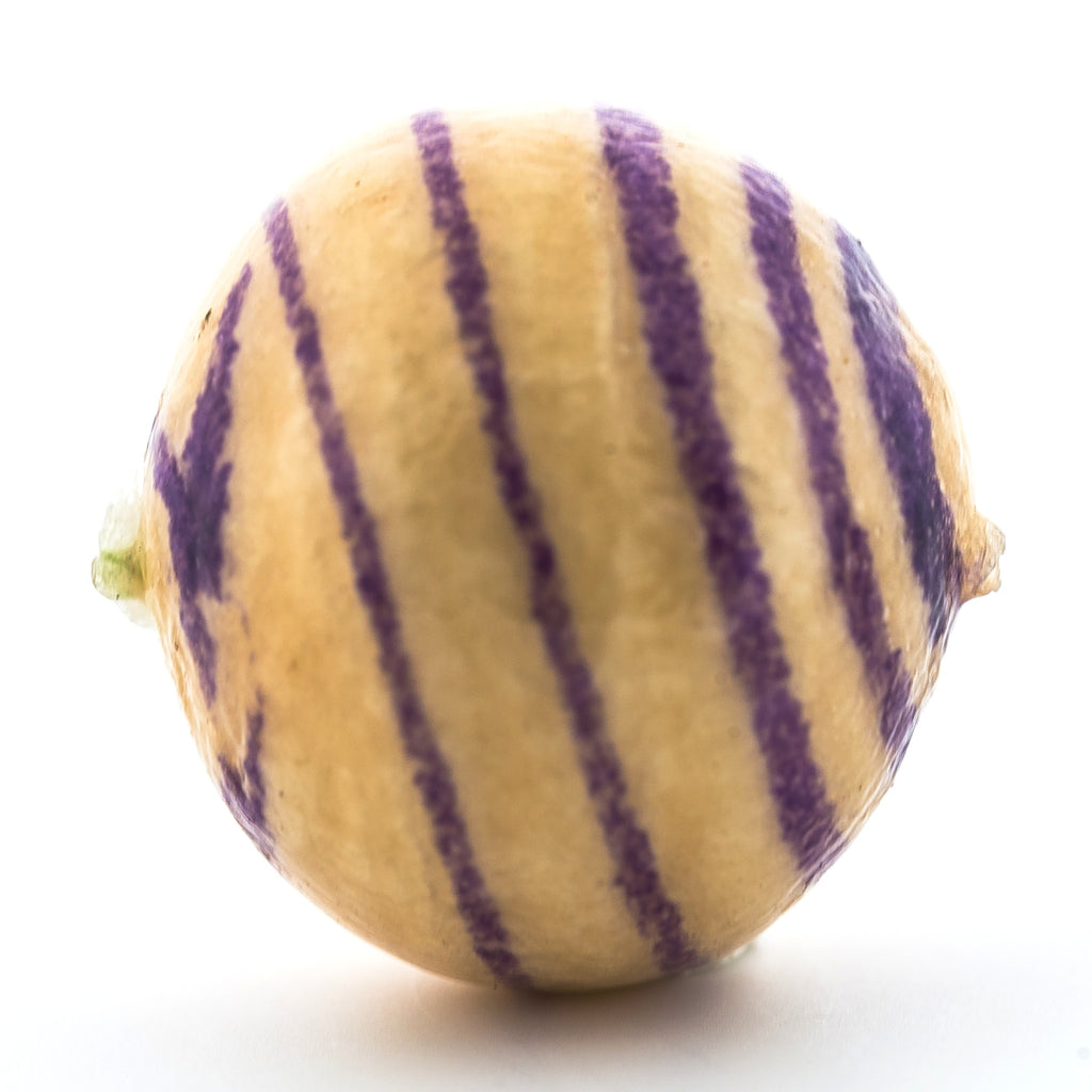 20MM Purple Stripe Papermache Bead (12 pieces)