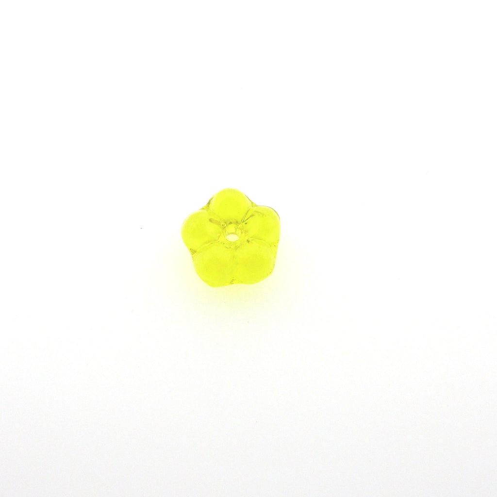 7MM Yellow Flower Glass Rondel (72 pieces)