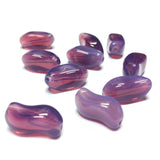 16X8MM Amythyst Opal Glass S-Shaped Bead (36 pieces)