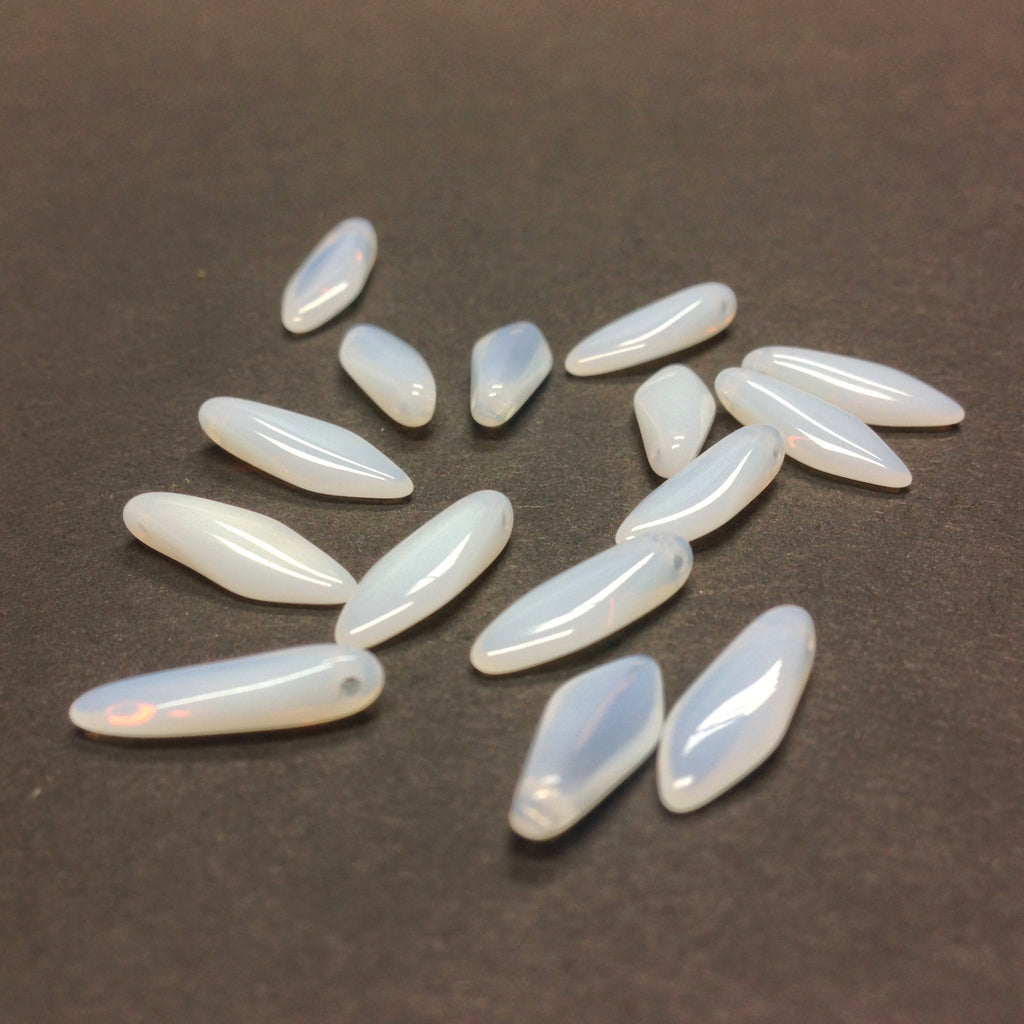 14X5MM White Opal Glass Teardrop (100 pieces)