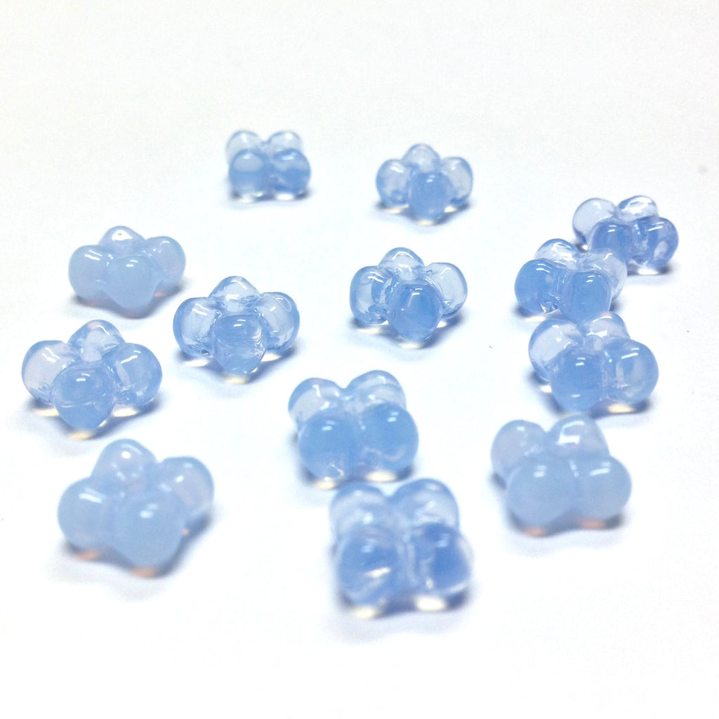 9MM Sapphire Blue Opal Glass Flower Rondel (100 pieces)
