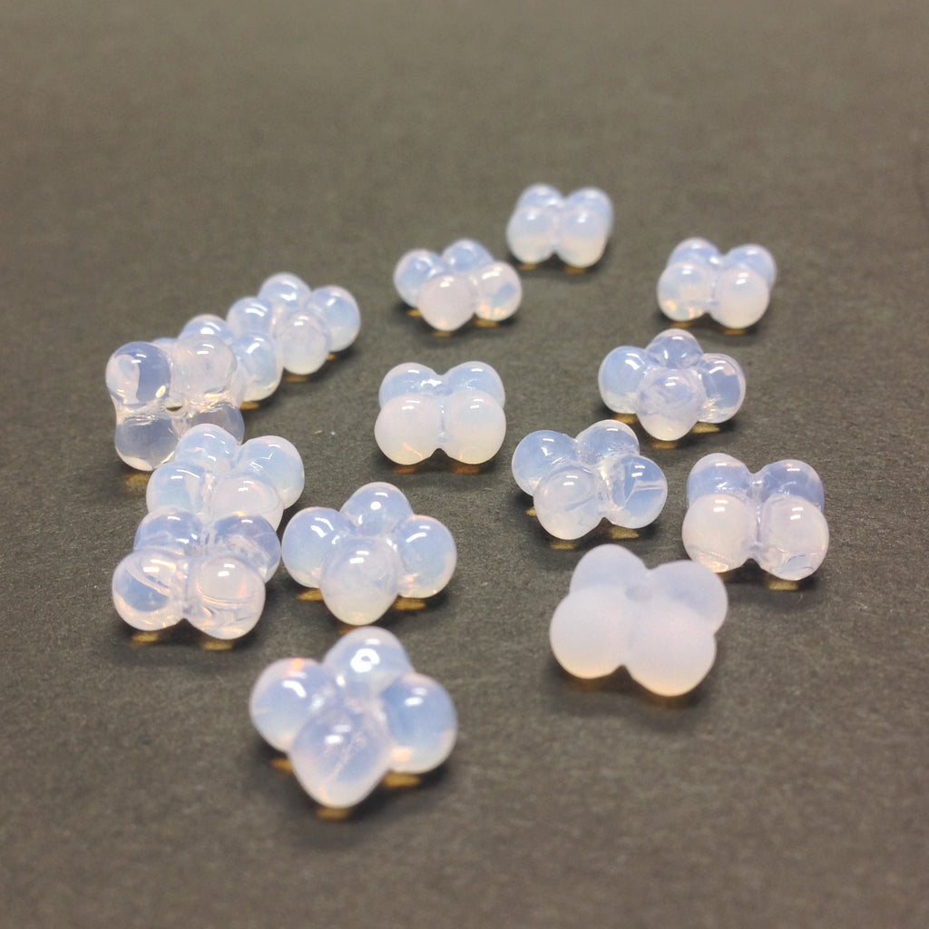 9MM Pink Opal Glass Flower Rondel (100 pieces)