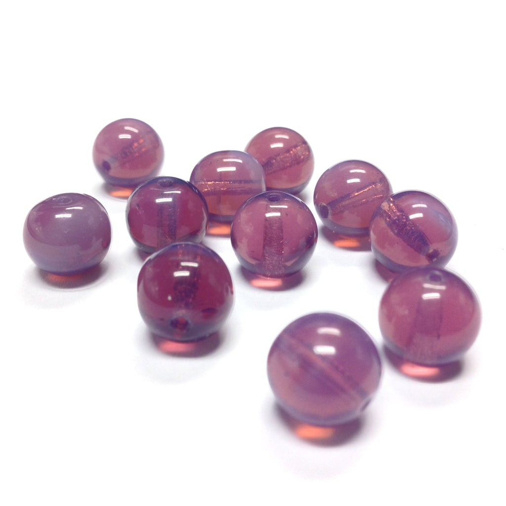 12MM Amethyst Opal Glass Round Bead (36 pieces)