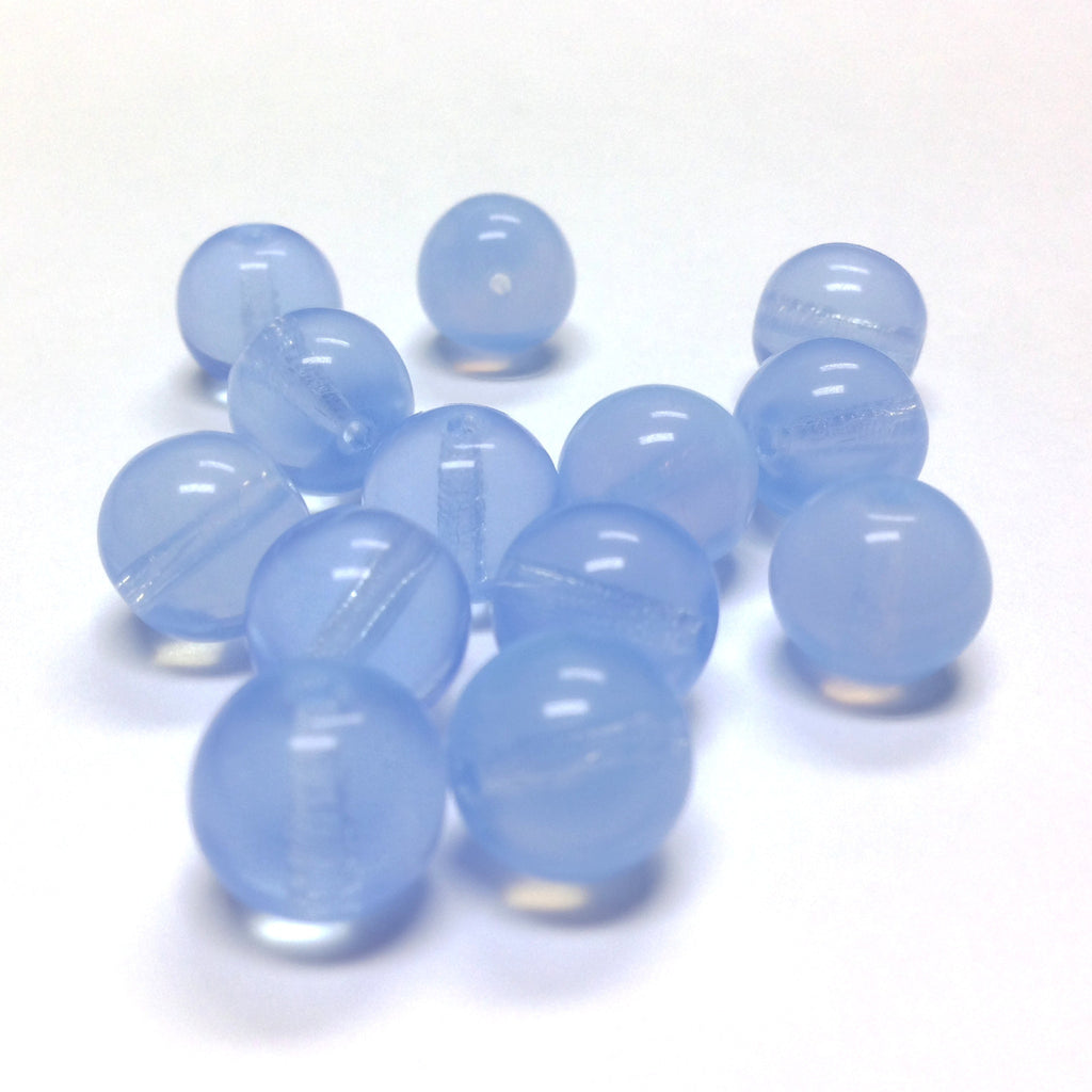 12MM Sapphire Blue Opal Glass Round Bead (36 pieces)