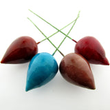 28X20MM Rust Paper Mache Pear On Wire (12 pieces)