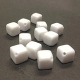 10MM Diagonal White Cube Bead (144 pieces)