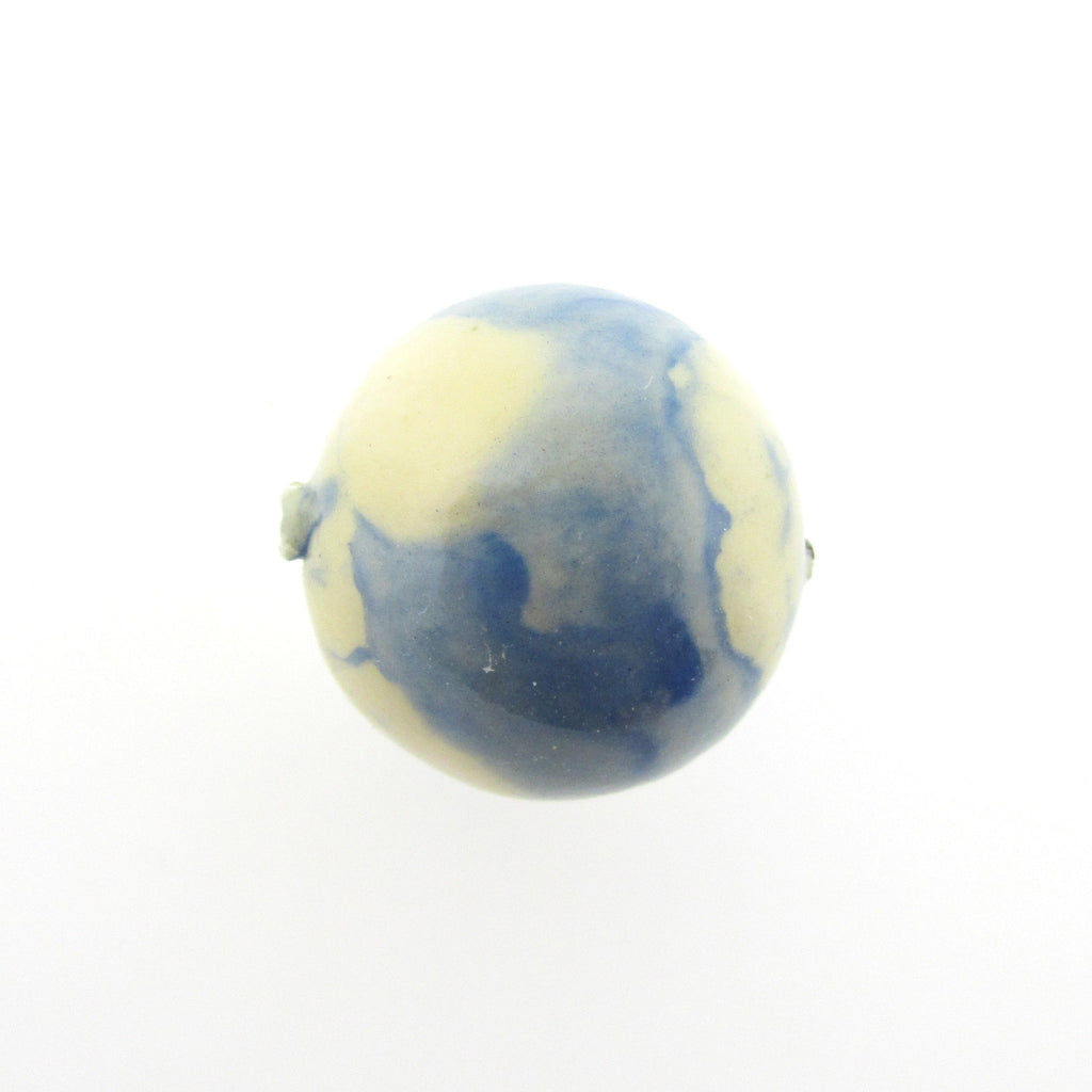 25MM Blue Marbled Paper Mache Bead (12 pieces)
