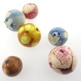 25MM Yellow Marbled Paper Mache Bead (12 pieces)