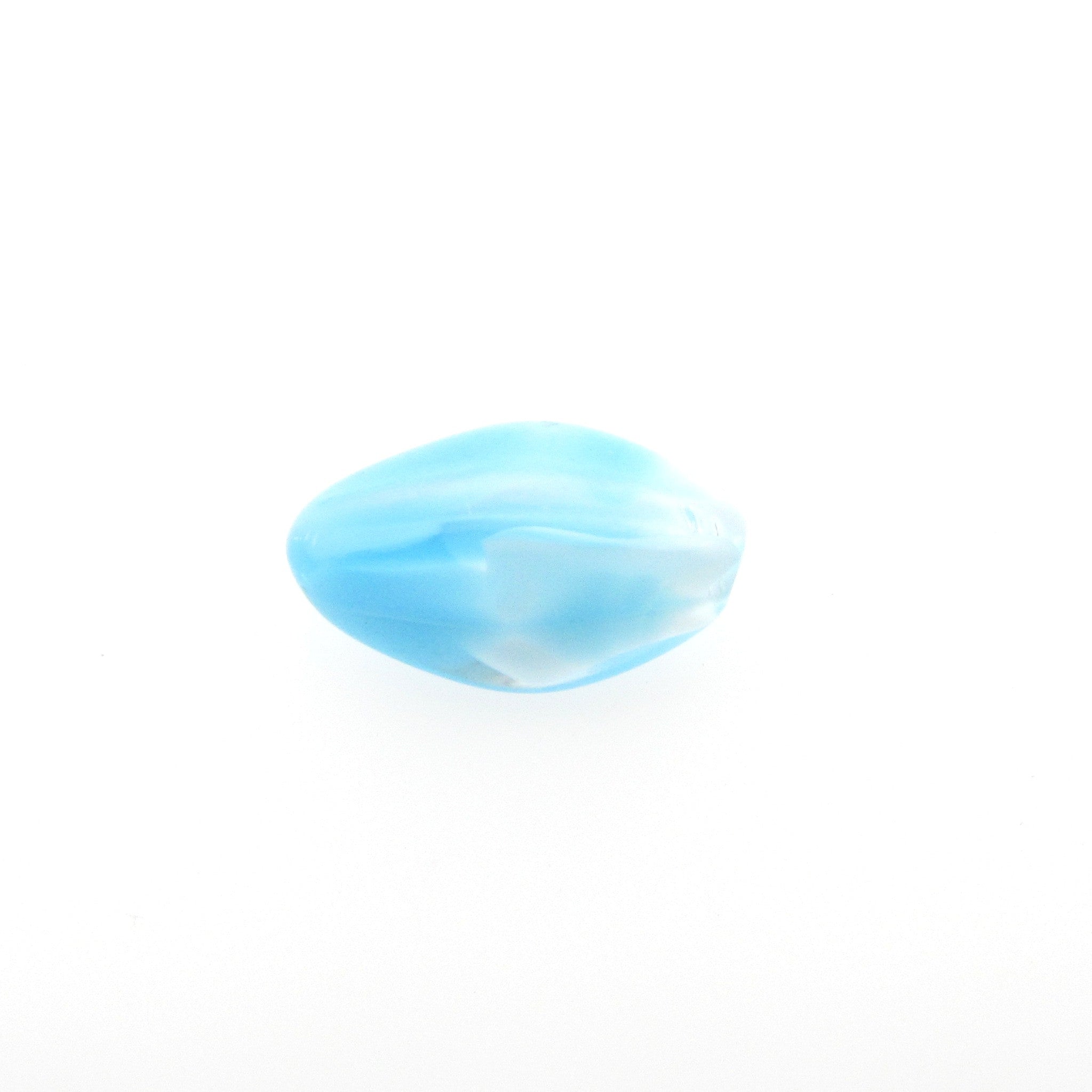 18MM Aqua Glass 3-Sided Bead (12 pieces)