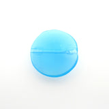 10MM Aqua Opal Glass Flat Round Bead. (36 pieces)