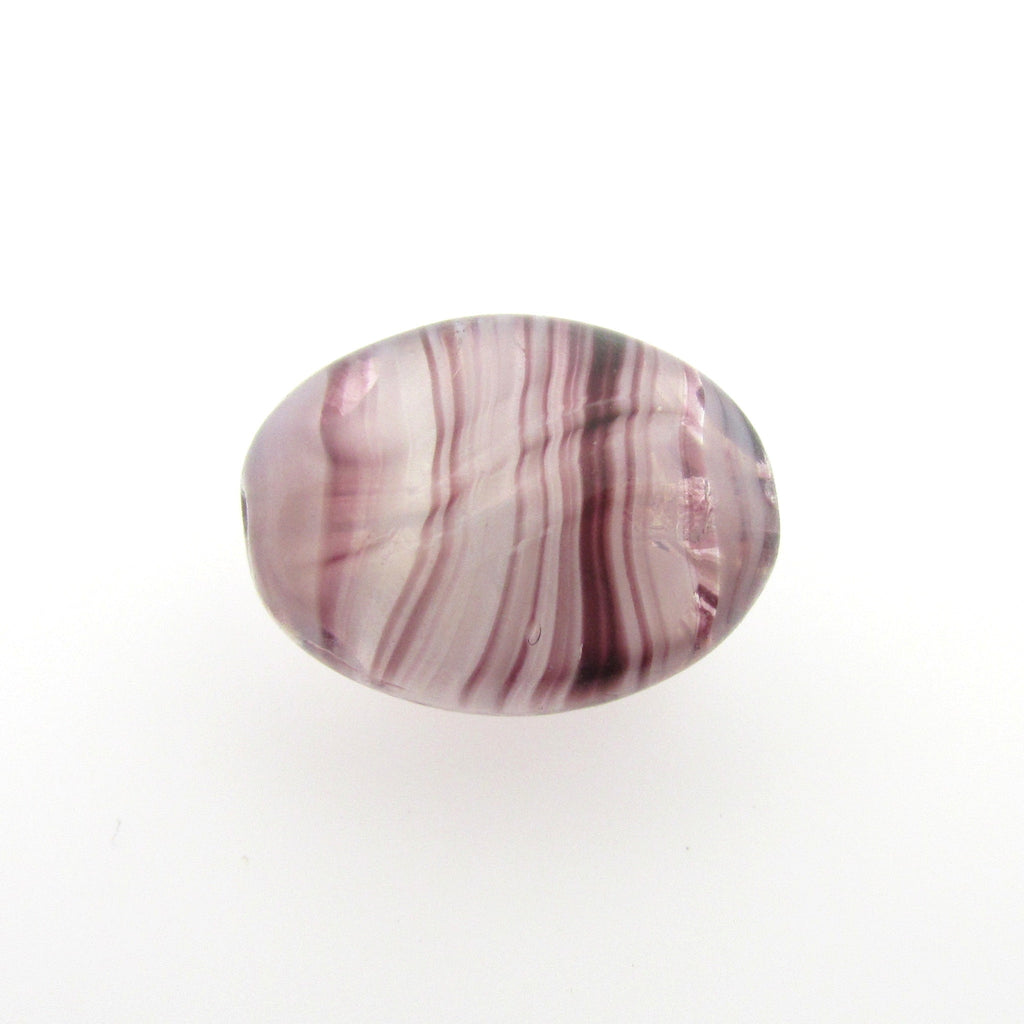 18X13MM Amethyst Glass Oval Bead (12 pieces)