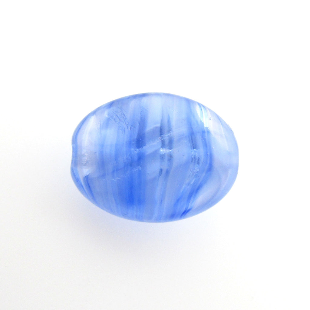 18X13MM Blue Glass Oval Bead (12 pieces)