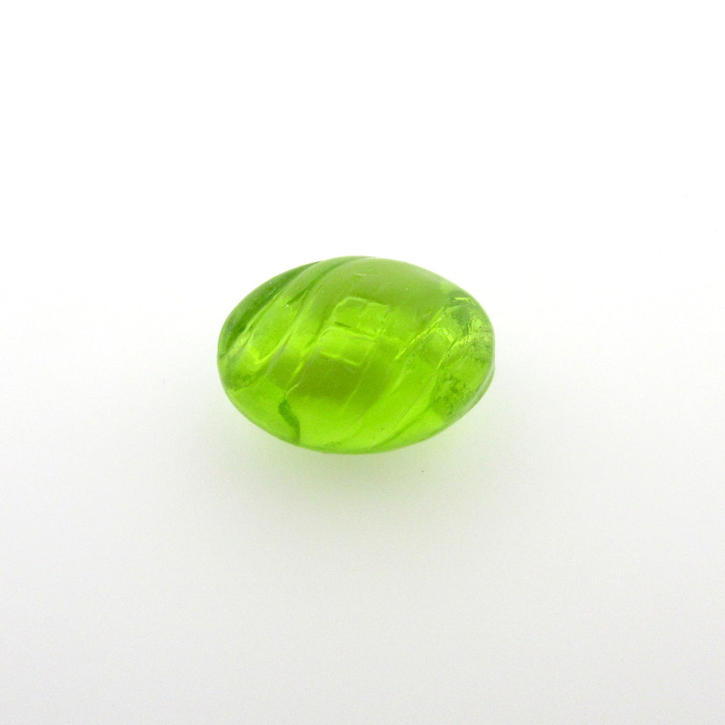 Fancy Green Oval Glass Bead (26 pieces)