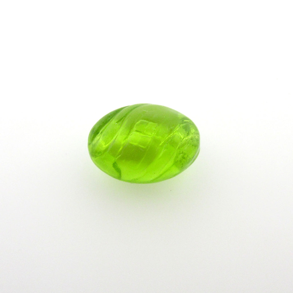 Fancy Green Oval Glass Bead (36 pieces)