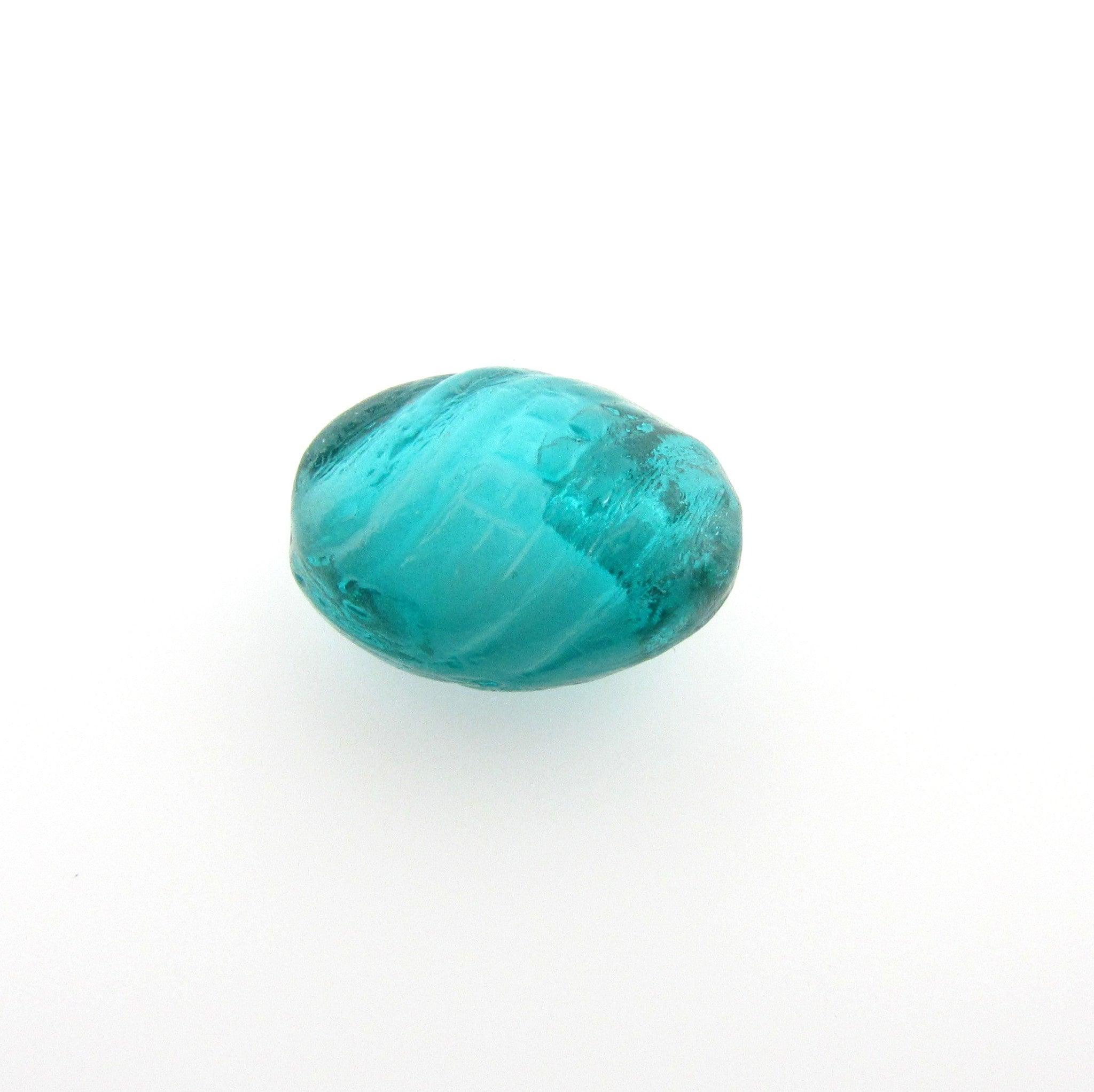 Fancy Teal Oval Glass Bead (36 pieces)