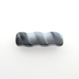 20X6MM Grey Glass Fancy Tube Bead (36 pieces)