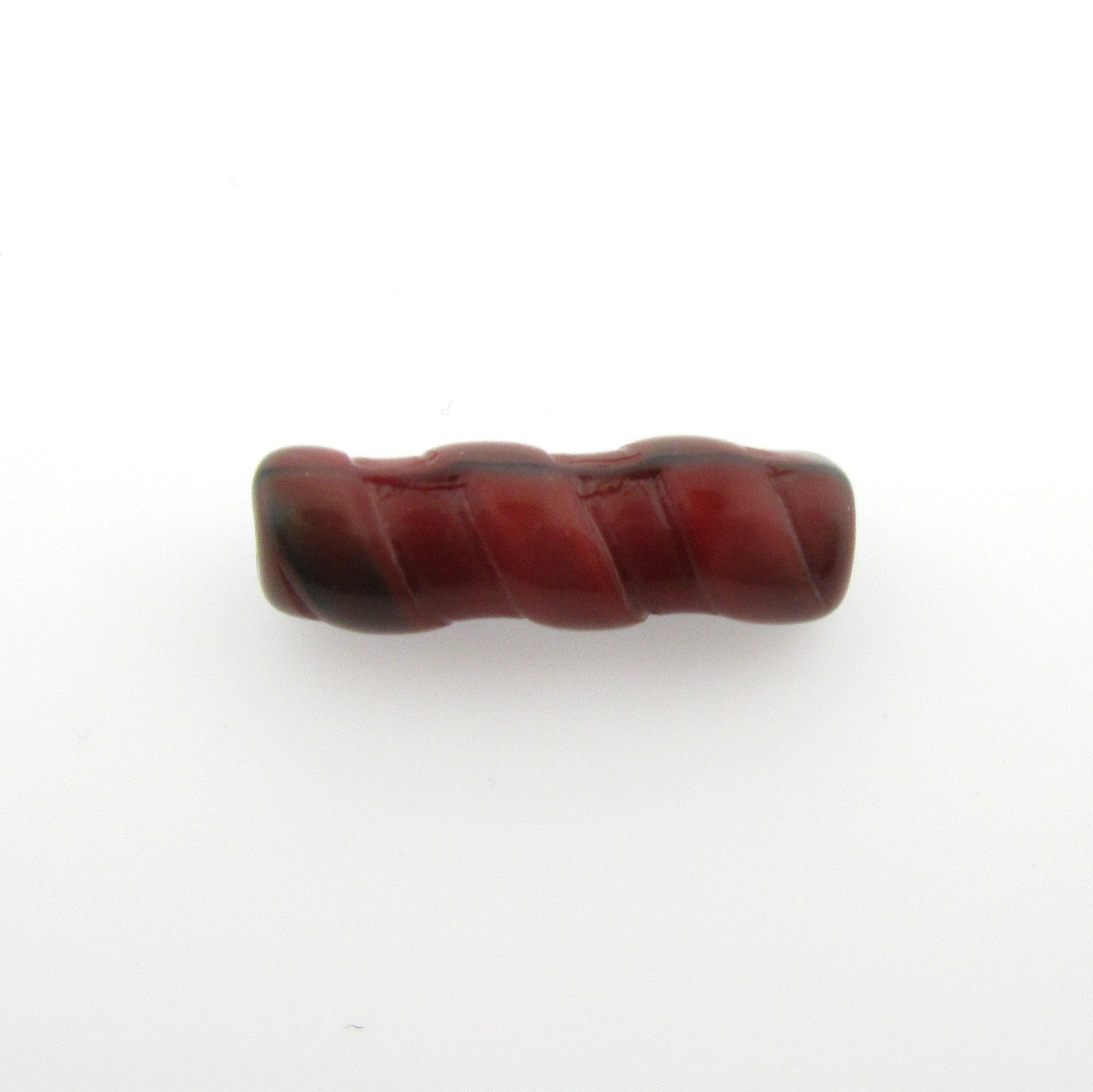 20X6MM Rust Glass Fancy Tube Bead (36 pieces)