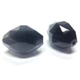 26X18MM Black Faceted Oval Bead (36 pieces)