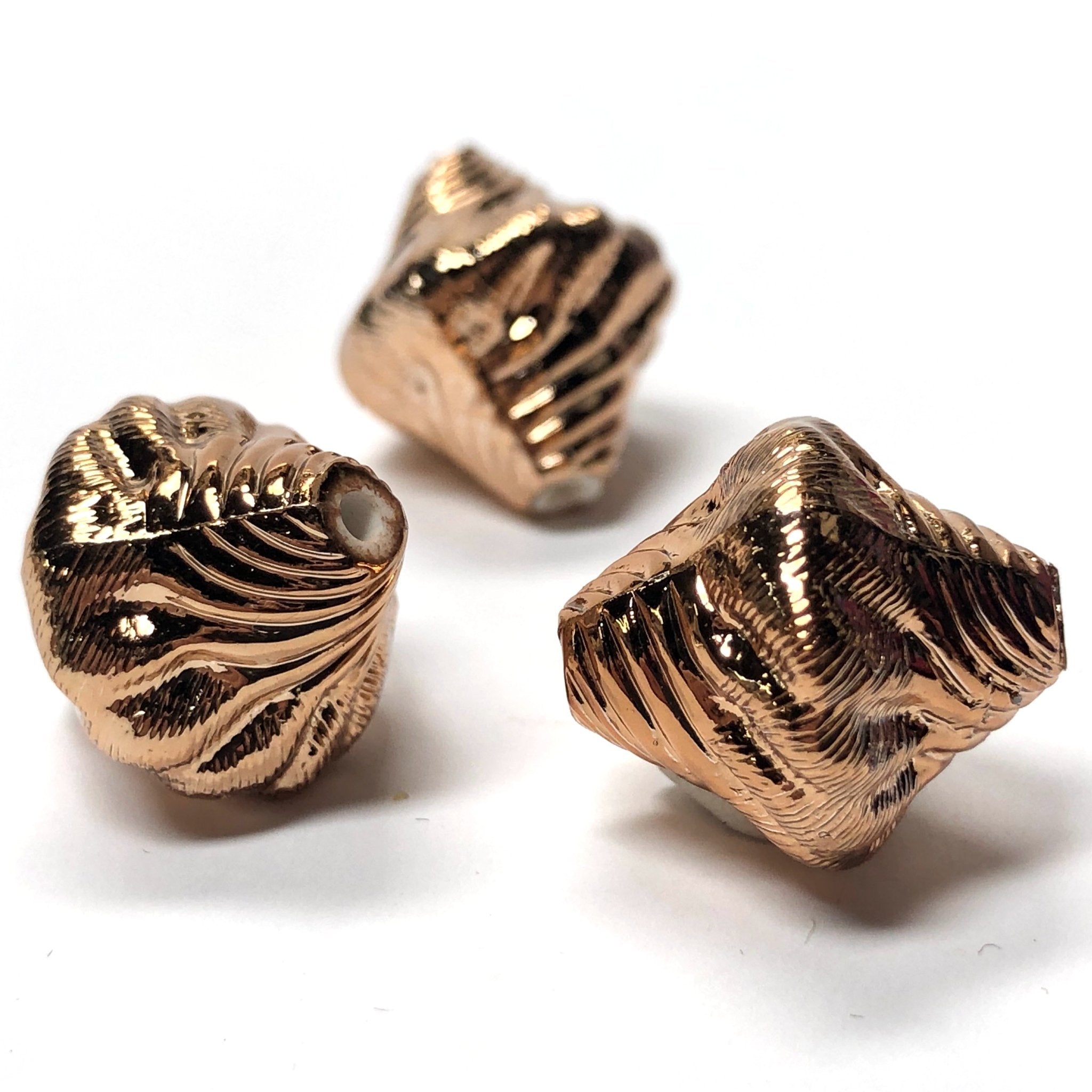 16MM Copper Plated Swirl Pyramid Bead (24 pieces)