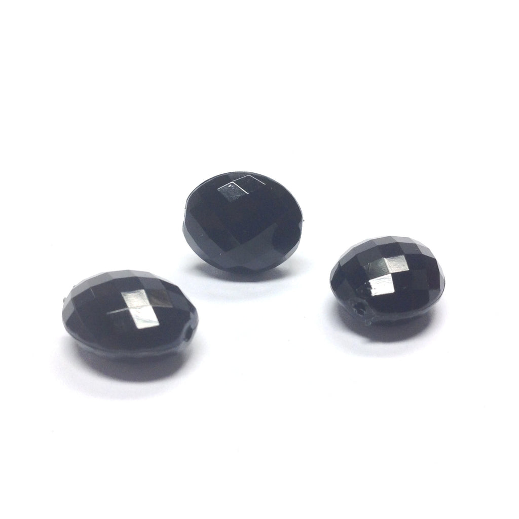 16X14MM Black Faceted Oval Bead (72 pieces)