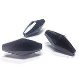 30X14MM Black Faceted Oval Bead (24 pieces)