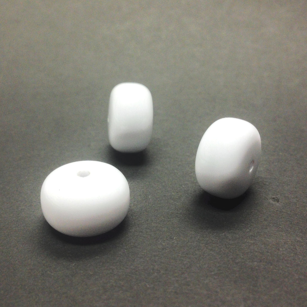 25MM White Rondel Bead (12 pieces)