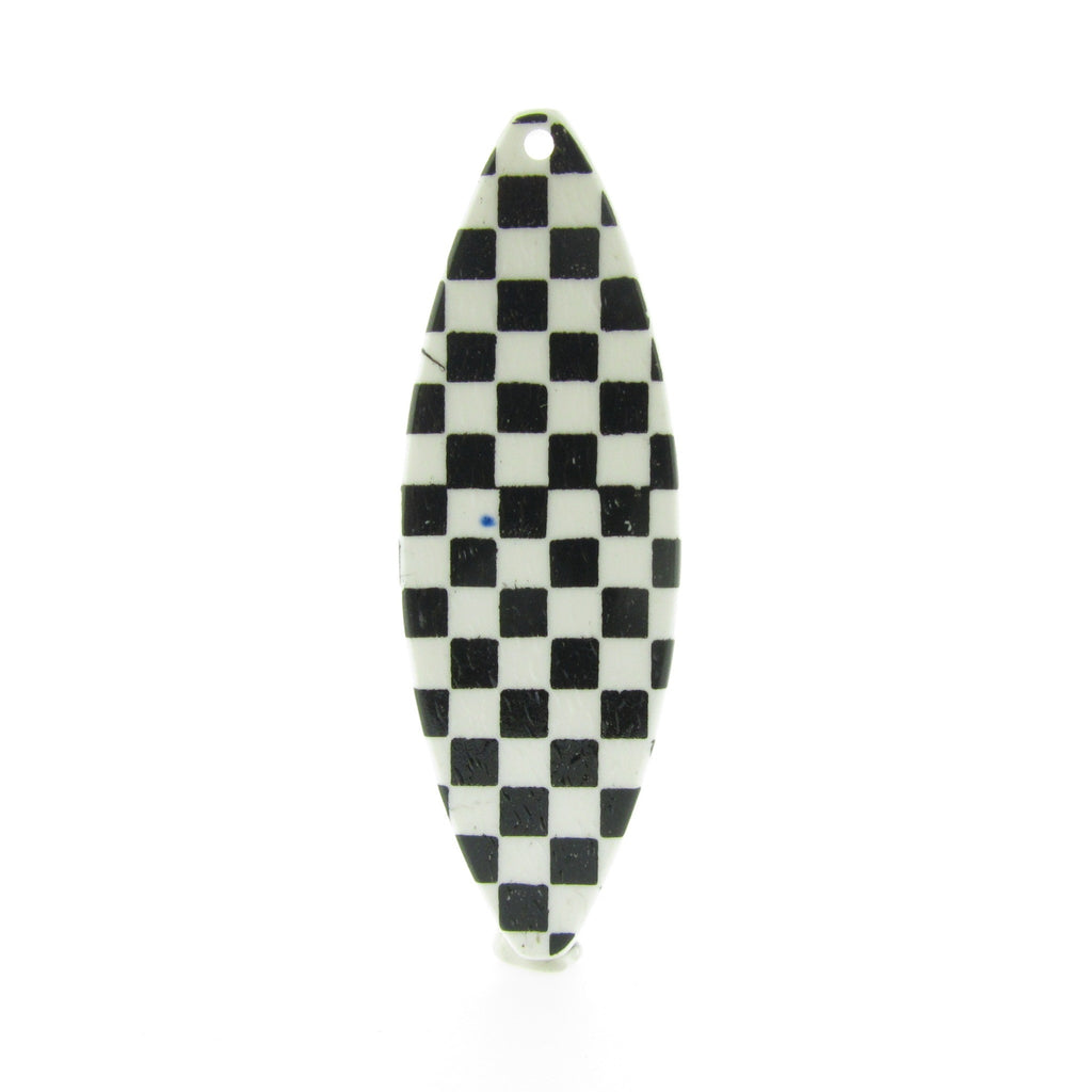 Black/White Checkerboard Oval Drop (2 pieces)