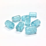 12X8MM Aqua Crackle Glass Tube Bead (36 pieces)