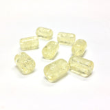 12X8MM Yellow Crackle Glass Tube Bead (36 pieces)