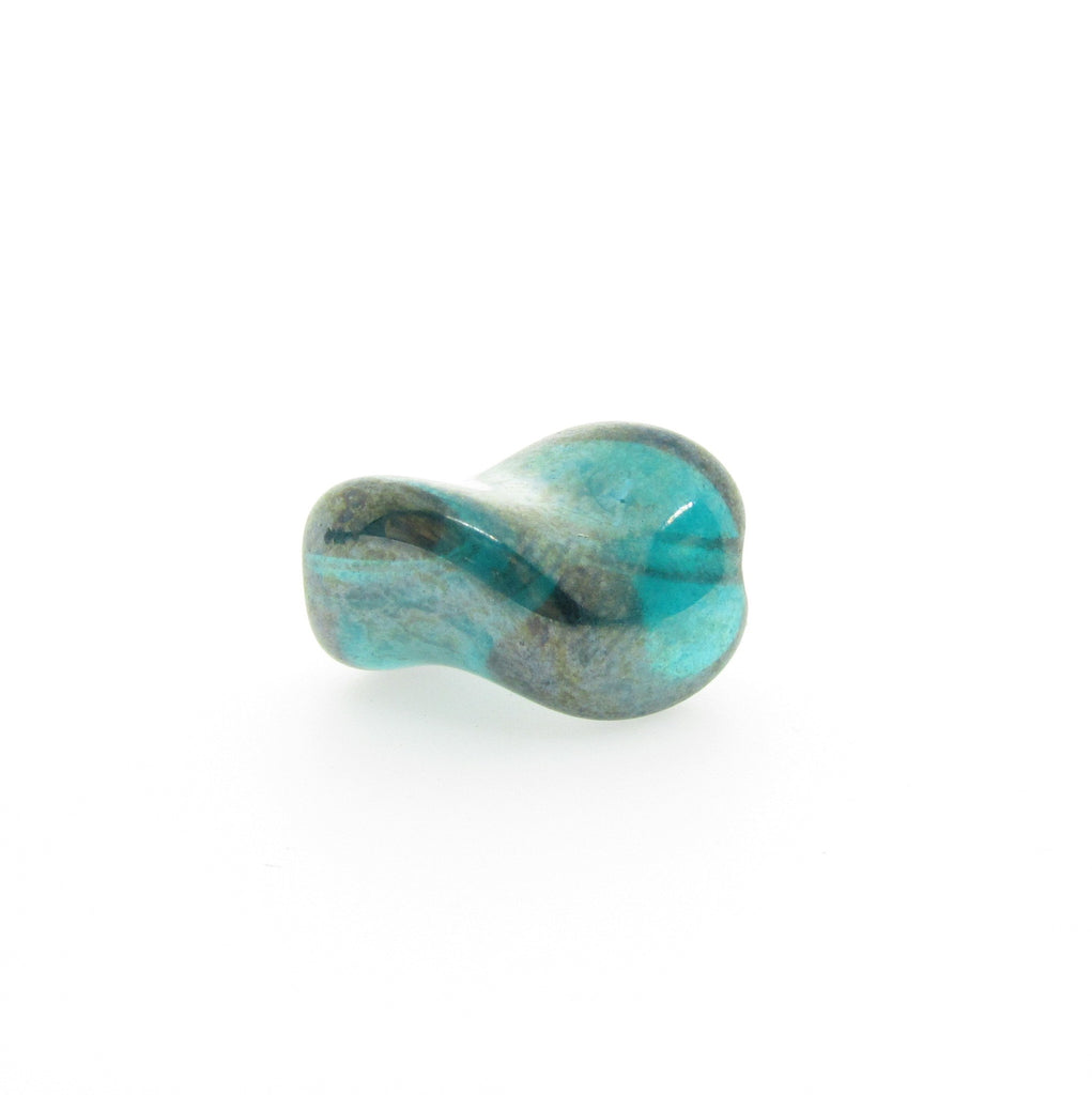 15X10MM Emerald Green Glass Twist Bead (36 pieces)
