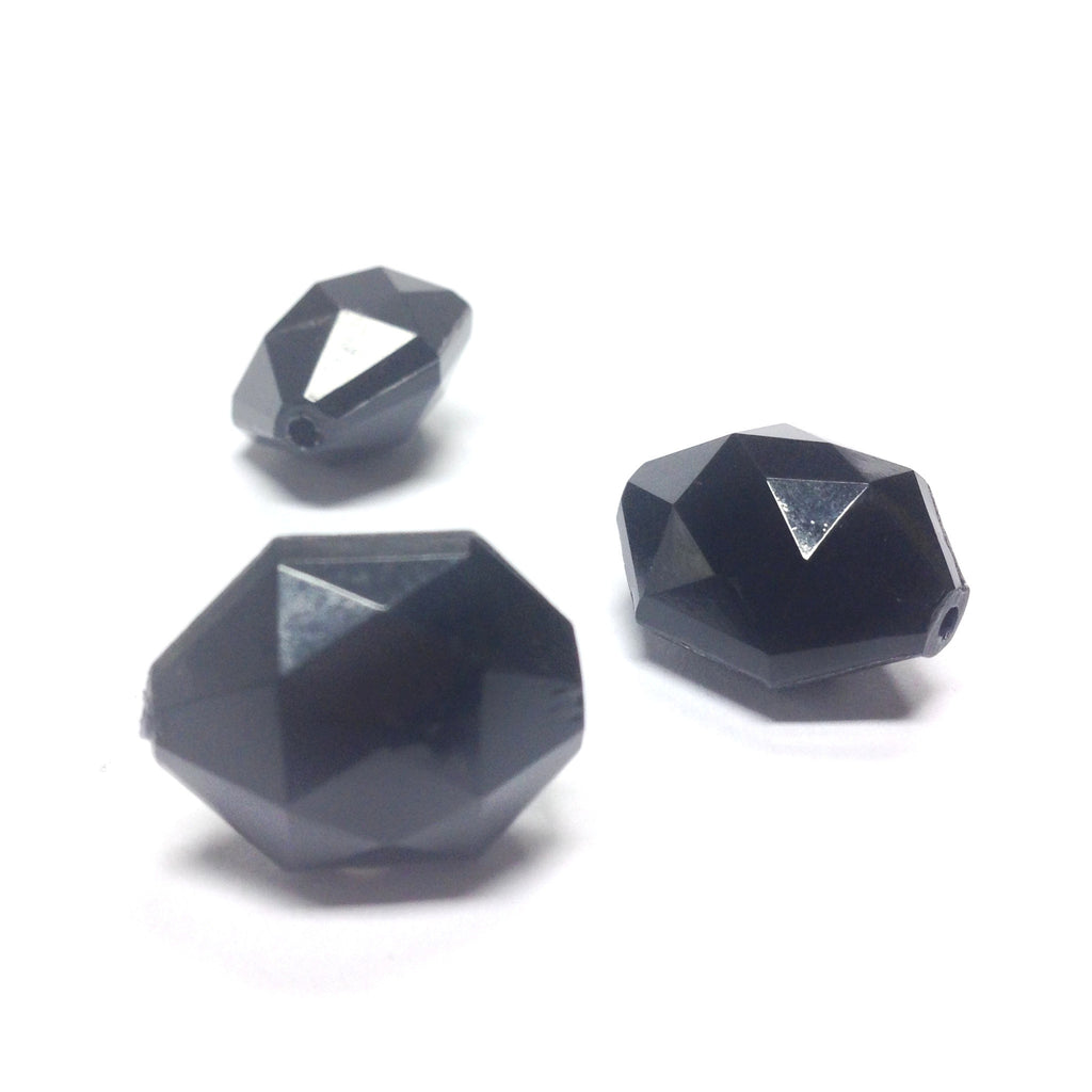 18X14MM Black Faceted Bead (36 pieces)