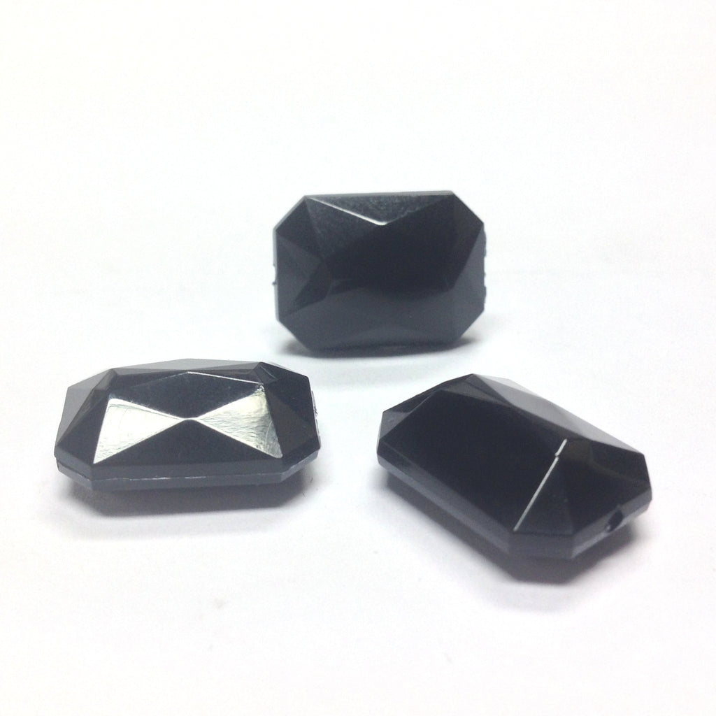 18.5X13.5MM Black Rectangle Bead (72 pieces)